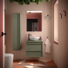 Meuble salle de bains 60cm 2 tiroirs Green Satin ATTILA - SALGAR 104941