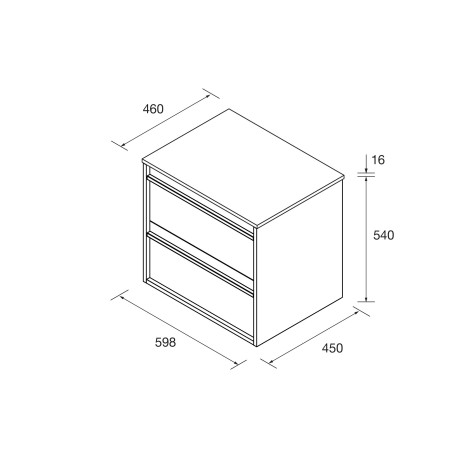 Meuble salle de bains 60cm 2 tiroirs Green Satin ATTILA - SALGAR 104941