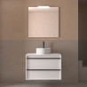 Meuble salle de bains 80cm 2 tiroirs White Satin ATTILA - SALGAR 104954