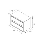 Meuble salle de bains 80cm 2 tiroirs Chêne Naturel ATTILA - SALGAR 104959