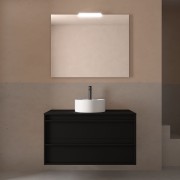 Meuble salle de bains 100cm 2 tiroirs Black Satin ATTILA - SALGAR 104965