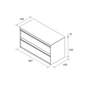 Meuble salle de bains 100cm 2 tiroirs Red Satin ATTILA - SALGAR 104968