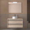 Meuble salle de bains 100cm 2 tiroirs Chêne Naturel ATTILA - SALGAR 104969