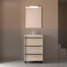 Meuble salle de bains + Vasque 60cm 3 tiroirs Chêne Naturel ATTILA - SALGAR 105141