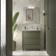 Meuble salle de bains + Vasque 80cm 3 tiroirs Green Satin ATTILA - SALGAR 105147
