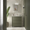 Meuble salle de bains + Vasque 80cm 3 tiroirs Green Satin ATTILA - SALGAR 105147