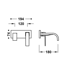 Façade mitigeur lavabo Or Mat 24K - TRES 20230033OM