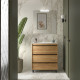Meuble salle de bains + Vasque 80cm 3 tiroirs Chêne Africain ATTILA - SALGAR 105150