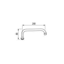 Bec tube 20 cm chromé - TRES 9134315