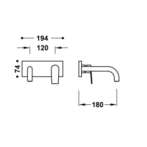 Façade mitigeur lavabo Noir mat - TRES 21130031NM