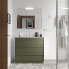 Meuble salle de bains + Vasque 100cm 3 tiroirs Green Satin ATTILA - SALGAR 105155