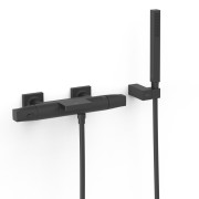 Robinet thermostatique mural pour baignoire et douche Noir mat - TRES 19017489NM