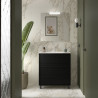 Meuble salle de bains 80cm 3 tiroirs Black Satin ATTILA - SALGAR 105213