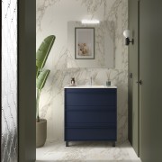 Meuble salle de bains 80cm 3 tiroir Blue Satin ATTILA - SALGAR 105214