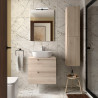 Meuble salle de bain 60cm 2 Tiroirs Chêne Naturel VIMA avec Plan de toilette - SALGAR 113634