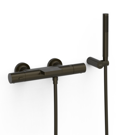 Robinet thermostatique mural pour baignoire et douche Noir bronze - TRES 19017428KMB
