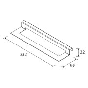 Porte-serviette LLOYD blanc mat 340 x 95 x 32 mm - SALGAR 97657