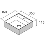 Vasque à poser TALEA solid surface BICOLORE 360x115x360mm - SALGAR 97652