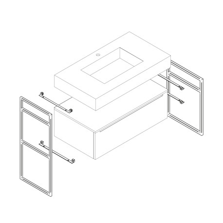 Structure métallique LLOYD HAUTE noir mat 345 x 16 x 790 mm - SALGAR 97720