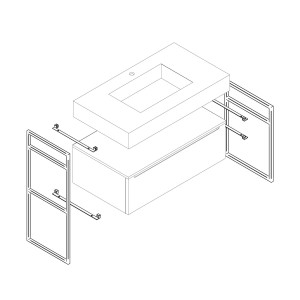Structure métallique LLOYD HAUTE noir mat 345 x 16 x 790 mm - SALGAR 97720