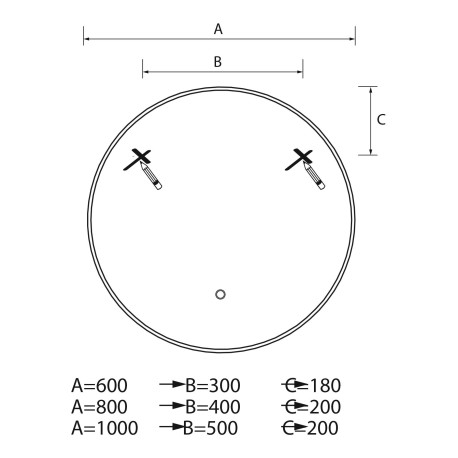Miroir Globe 600 Circulaire avec eclairage LED 600 - SALGAR 113744