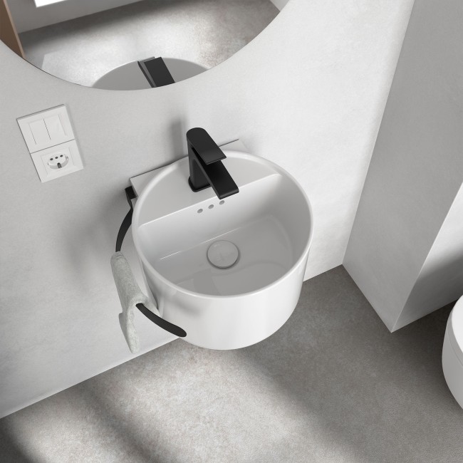 Porte-Serviettes Mini 340 Noir Mat - SALGAR 114618