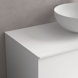 Plan de toilette solid surface blanc mat 900 x 12 x 460 mm - SALGAR 97498
