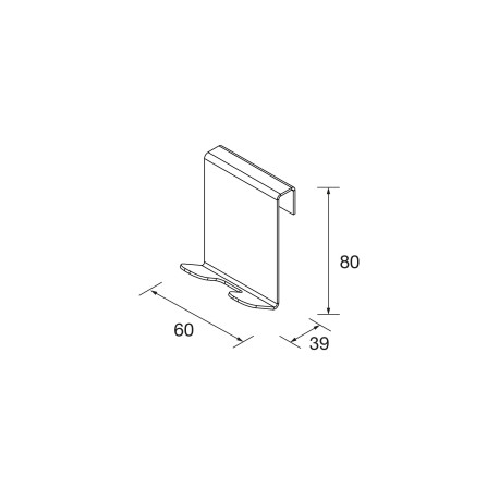 Patère OBI NOIR MAT 60 x 80 x 35 mm - SALGAR 103345