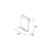 Patère OBI NOIR MAT 60 x 80 x 35 mm - SALGAR 103345