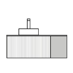 Coquette ALLIANCE 300 réversible 1 porte avec système push TERRACOTA - SALGAR 103161