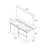 Ensemble Salle De Bains Noja 120 2 Portes 2 Tiroirs Black Satin - SALGAR 113420