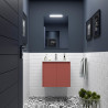 Meuble salle de bains et miroir 60cm 2 porte Red Satin NOJA - SALGAR 105278