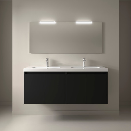 Meuble salle de bains 140cm 4 portes Black Satin NOJA - SALGAR 105097