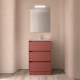 Ensemble Salle De Bains Noja 60 3 Tiroirs Red Satin - SALGAR 105624
