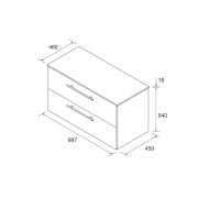 Ensemble meuble de salle de bain 2 tiroirs 100cm Noyer Maya SILANE - SALGAR 113609