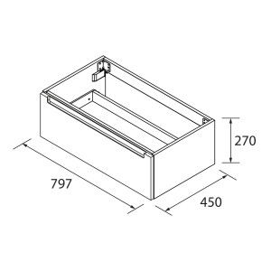 Coquette MONTERREY 800 1 tiroir métallique NOYER MAYA - SALGAR 102910