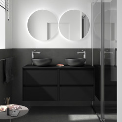 Ensemble Salle De Bains Noja 140 4 Tiroirs Black Satin - SALGAR 105527