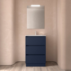 Ensemble Salle De Bains Noja 60 3 Tiroirs Blue Satin - SALGAR 105622