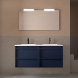 Meuble salle de bains + Vasque 120cm 4 tiroirs Blue Satin ATTILA - SALGAR 104833