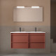Meuble salle de bains + Vasque 120cm 4 tiroirs Red Satin ATTILA - SALGAR 104835