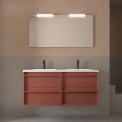 Meuble salle de bains + Vasque 120cm 4 tiroirs Red Satin ATTILA - SALGAR 104835