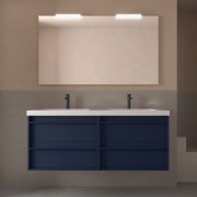 Meuble salle de bains + Vasque 140cm 4 tiroirs Blue Satin ATTILA - SALGAR 104841