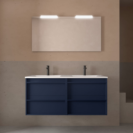 Meuble salle de bains + Vasque 120cm 4 tiroirs Blue Satin ATTILA - SALGAR 104924