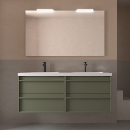 Meuble salle de bains + Vasque 140cm 4 tiroirs Green Satin ATTILA - SALGAR 104933
