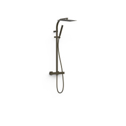 Ensemble douche robinet thermostatique 2 voies Over‑wall Noir Bronze - TRES 19039306KMB 