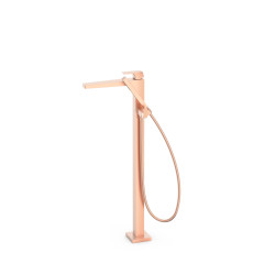Mitigeur sur pied pour baignoire et douche Or Rose Mat 24K - TRES 20247001OPM 