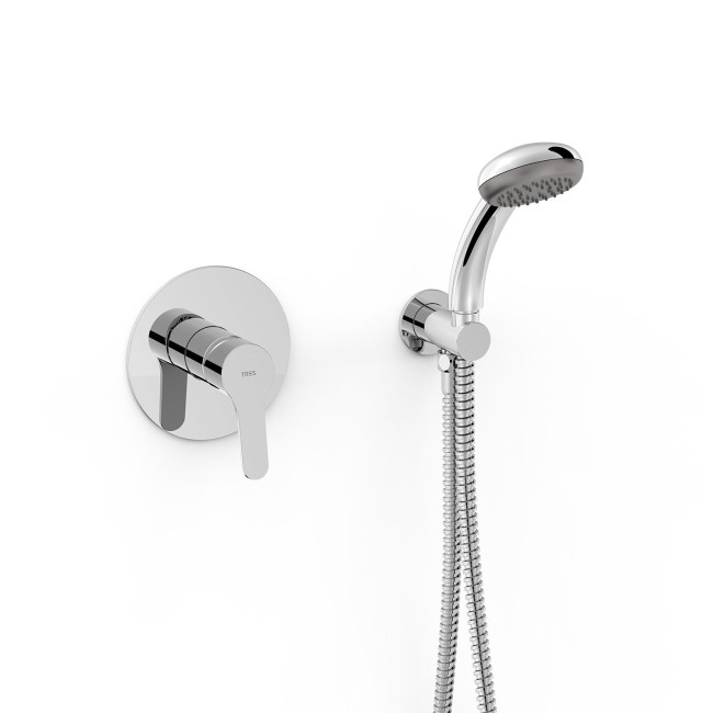 Kit douche mitigeur encastré à 1 voie Rapid‑box Chromé - TRES 21527702 