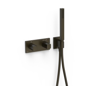 Mitigeur thermostatique douche encastré à 2 voies B‑system Noir Bronze - TRES 30725201KMB 