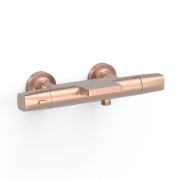 Mitigeur bain-douche thermostatique mural Over‑wall Or Rose Mat 24K - TRES 19017414OPM 