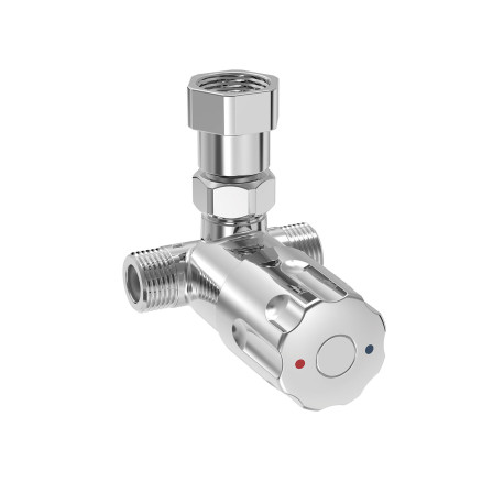 Vanne mélangeuse eau chaude et froide pour robinet temporisé ou électronique Chromé - TRES 29944601 